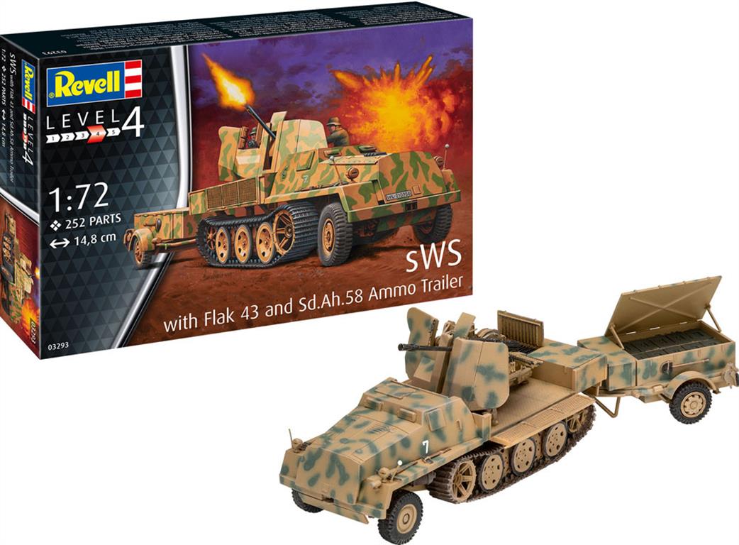 Revell 1/72 03293 SWS Half-Track with 37mm Flak 43 Plastic Kit