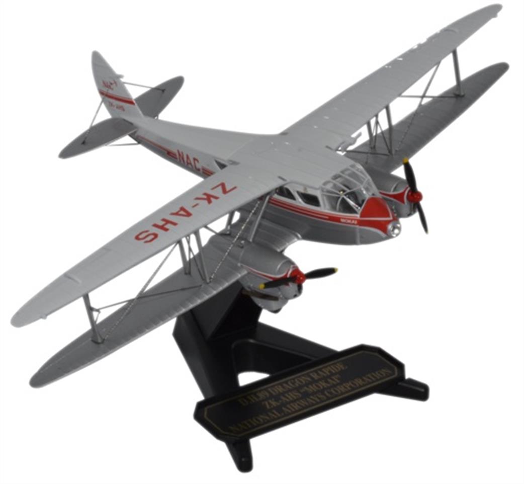 Oxford Diecast 1/72 72DR011 DH Dragon Rapide ZK-AHS -Mokai- NAC