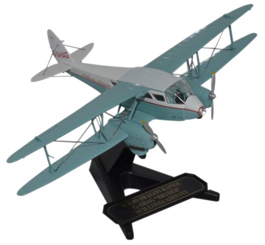 Oxford Diecast 1/72 72DR012 DH Dragon Rapide G-AHAG Scillonia Airways