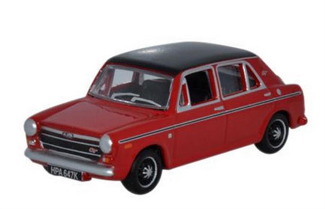 Oxford Diecast 1/76 76AUS002 Austin 1300 Flame Red Saloon Car Model