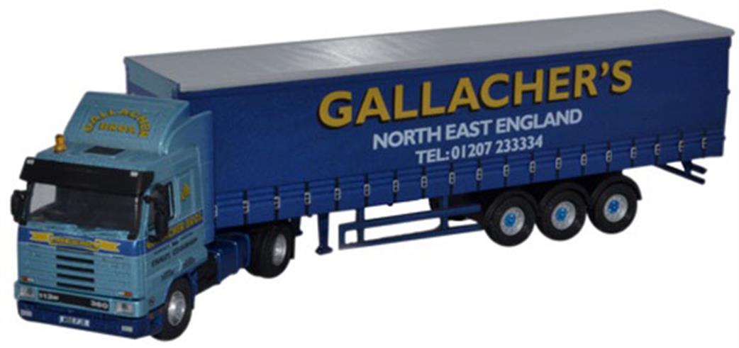 Oxford Diecast 1/76 76S143003 Scania 113 40ft Curtainside Gallacher Bros