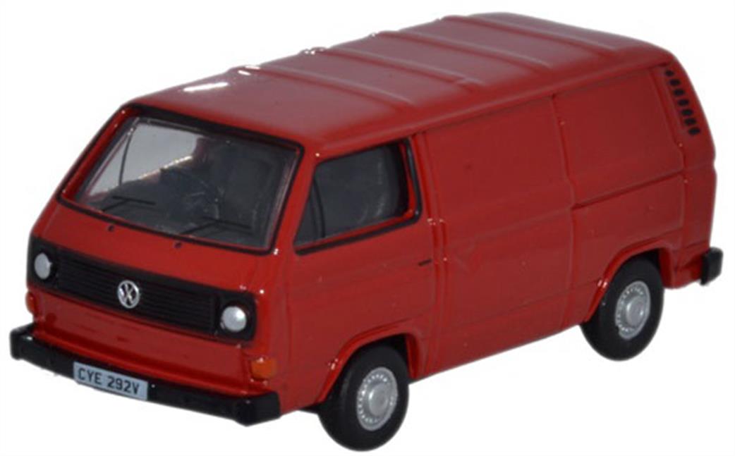 Oxford Diecast 1/76 76T25007 VW T25 Van Orient Red