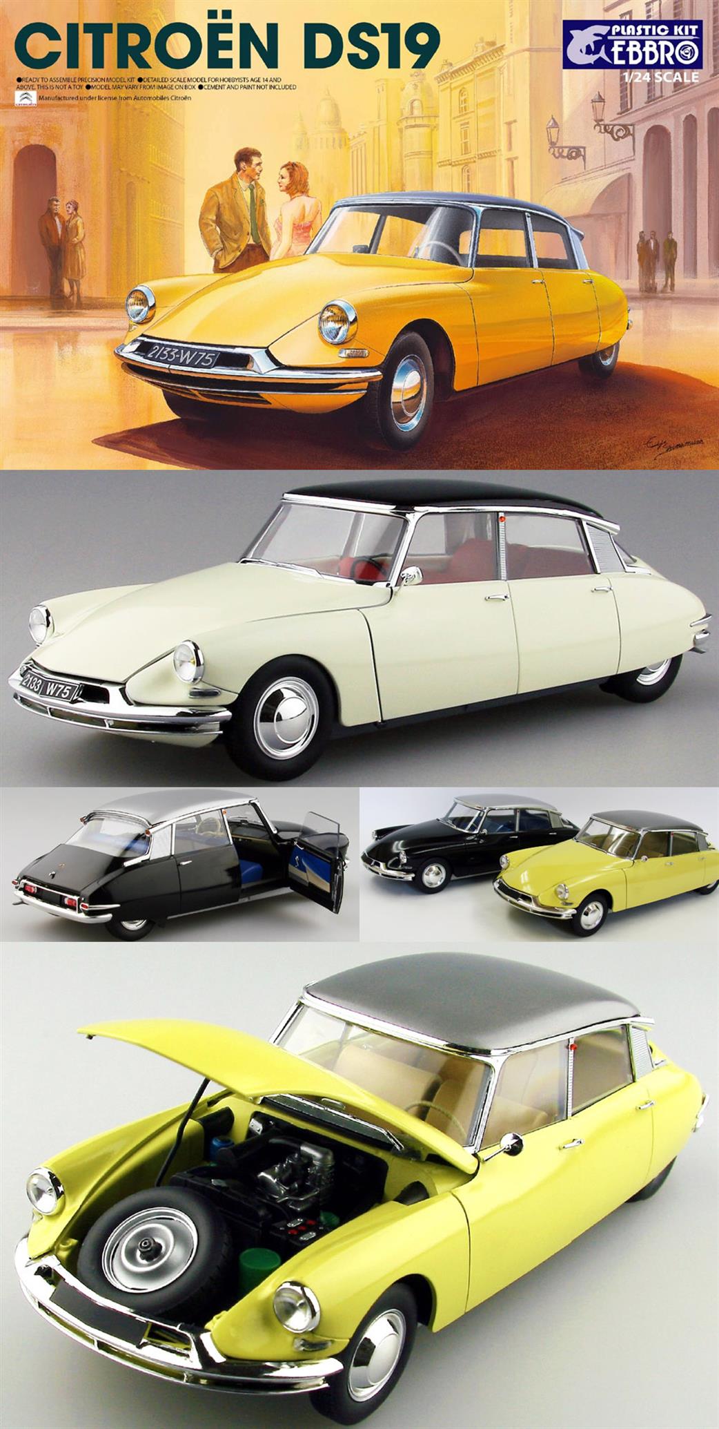 Ebbro 1/24 E25005 Citroen DS19 Car Kit