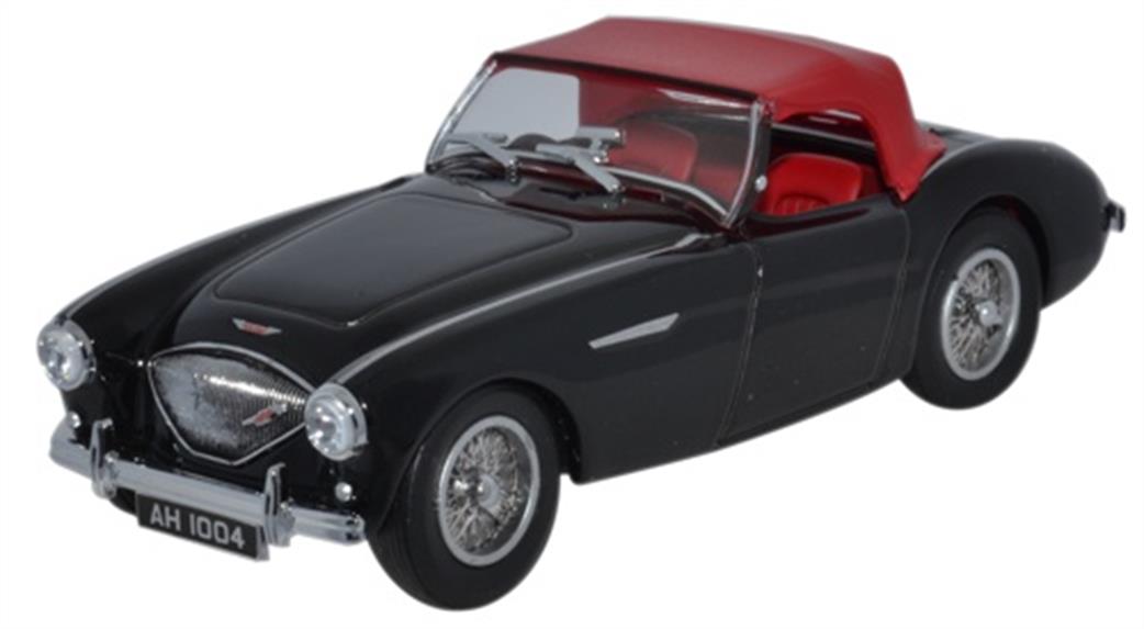 Oxford Diecast 1/43 AH1004 Austin-Healey 100 BN1 Black_Red - Closed