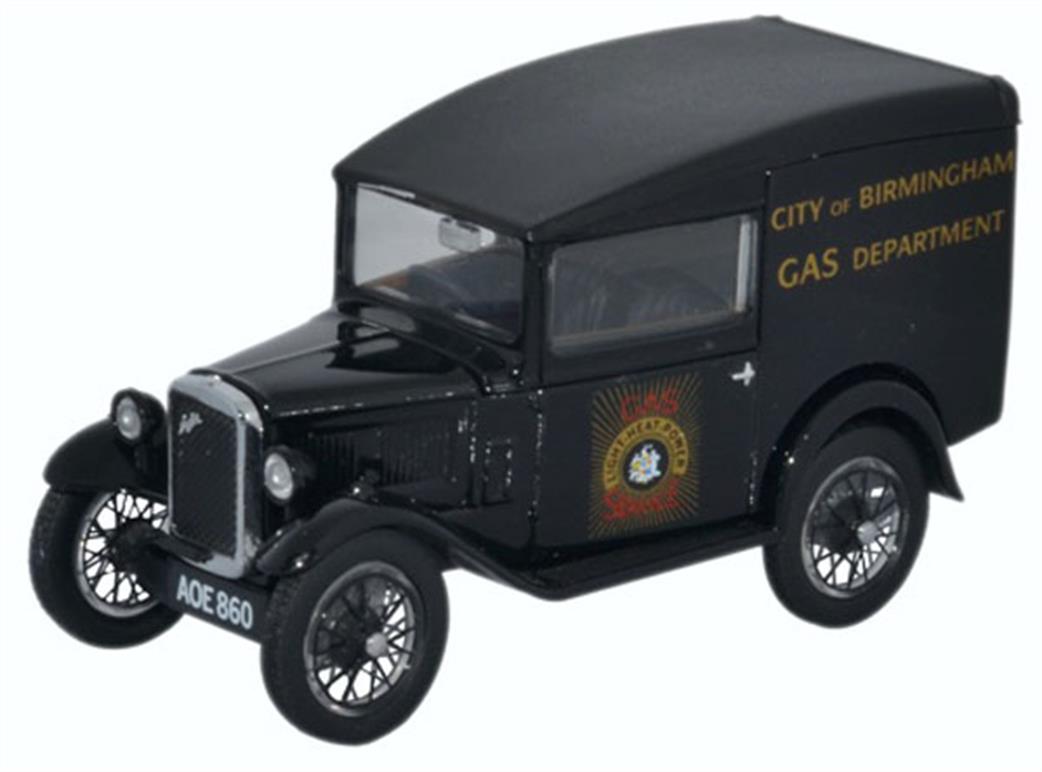 Oxford Diecast 1/43 ASV006 Austin Seven RN Van City Of Birmingham Gas Dept