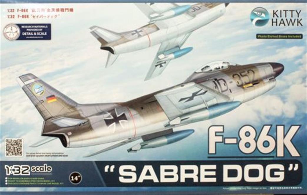 Kitty Hawk 1/32 KH32008 US F-86K Sabre Dog Aircraft Kit