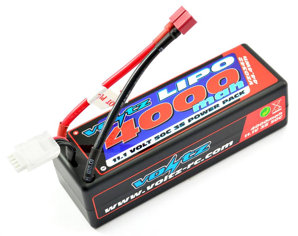 Voltz  VZ0342 4000Mah 11.1v 3S Lipo 50C Discharge Hard Pack