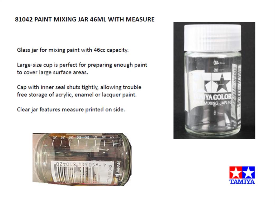 Tamiya  81042 Paint Mixing Jar 46ml with Measure