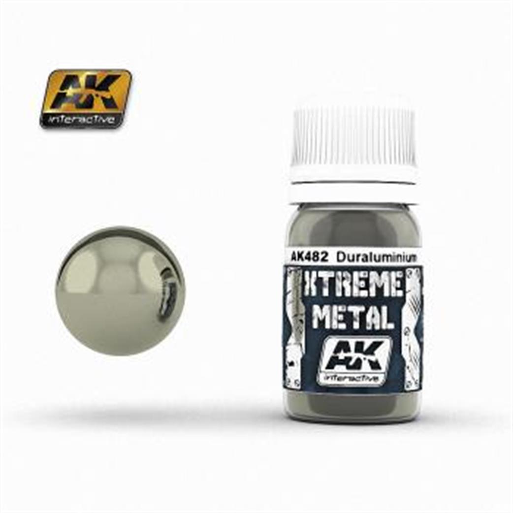 AK Interactive  AK482 Extreme Metal Color Duraluminium Airbrush Color 30ml