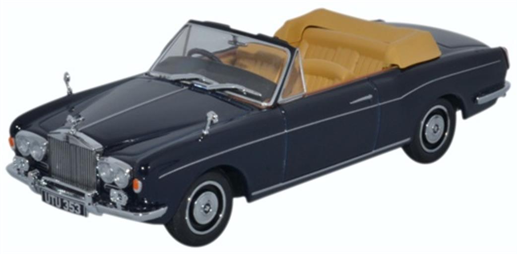 Oxford Diecast 1/43 43RRC001 Rolls Royce Corniche Convertible (Open) Indigo Blue