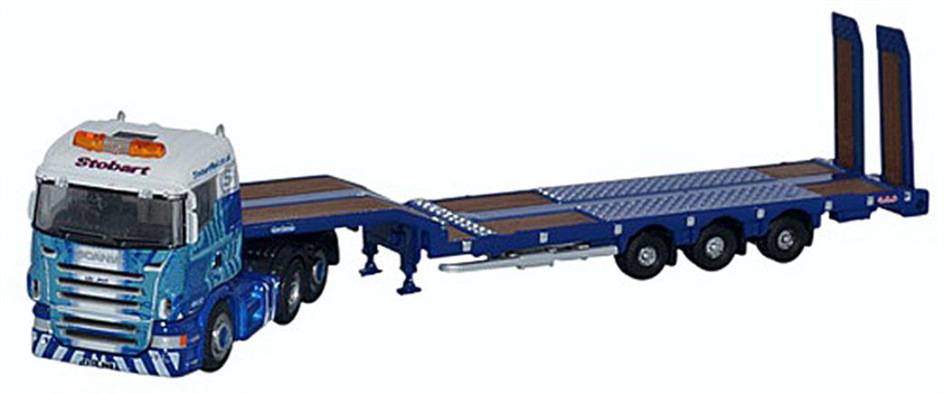 Oxford Diecast 1/148 NSHL01ST Scania Highline Nooteboom 3 axle Semi Low Loader Stobart Rail