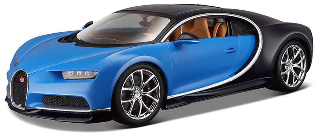 Burago 1/18 B18-11040B Bugatti Chiron Supercar Model Blue/Black