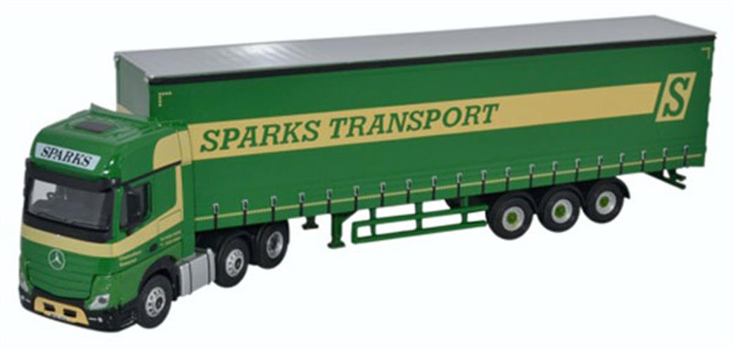 Oxford Diecast 1/76 76MB006 Mercedes Actros GSC Curtainside Sparks Transport