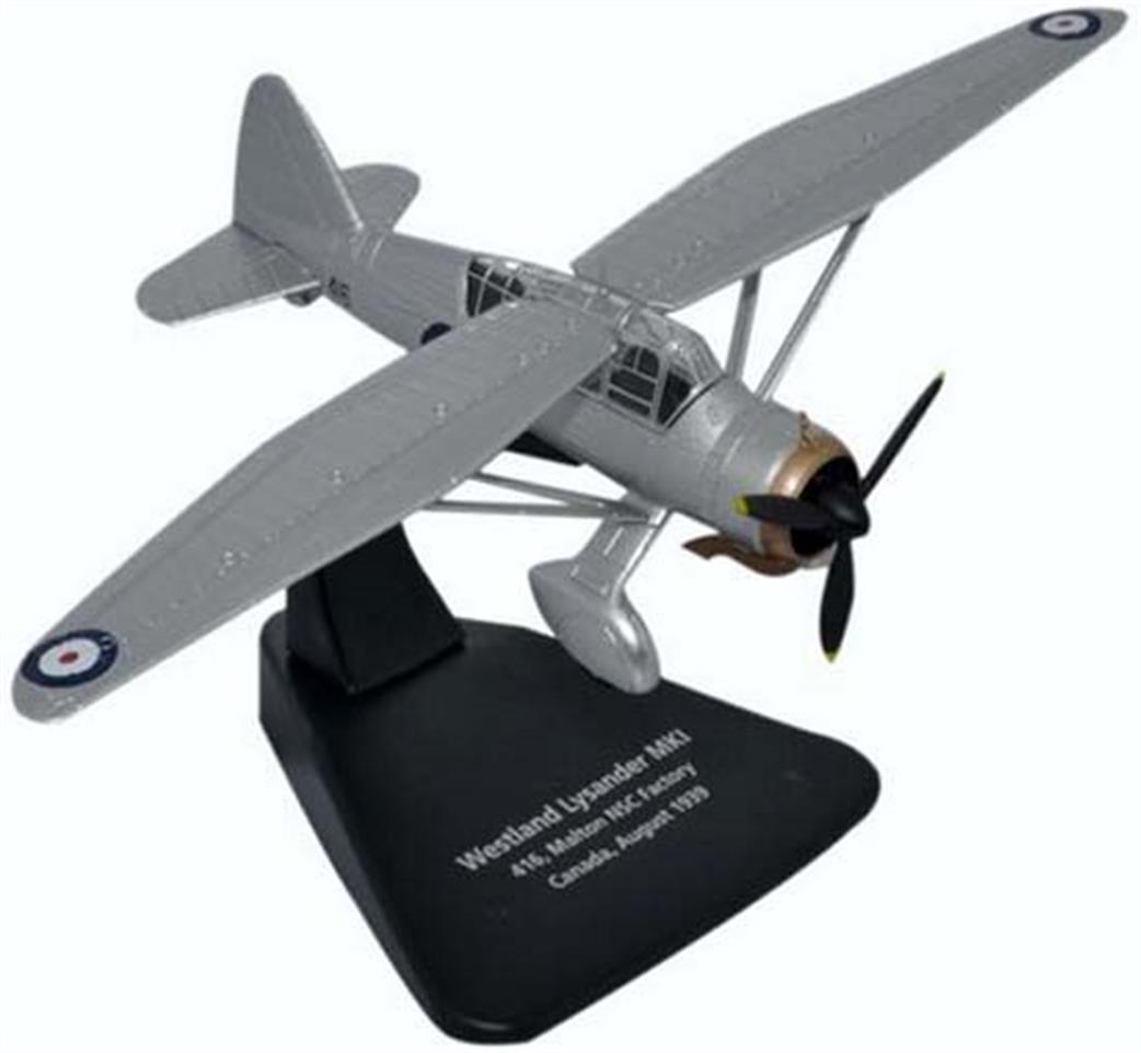 Oxford Diecast 1/72 AC072 Westland Lysander MkI 416 Malton NSC Factory Canada 1939