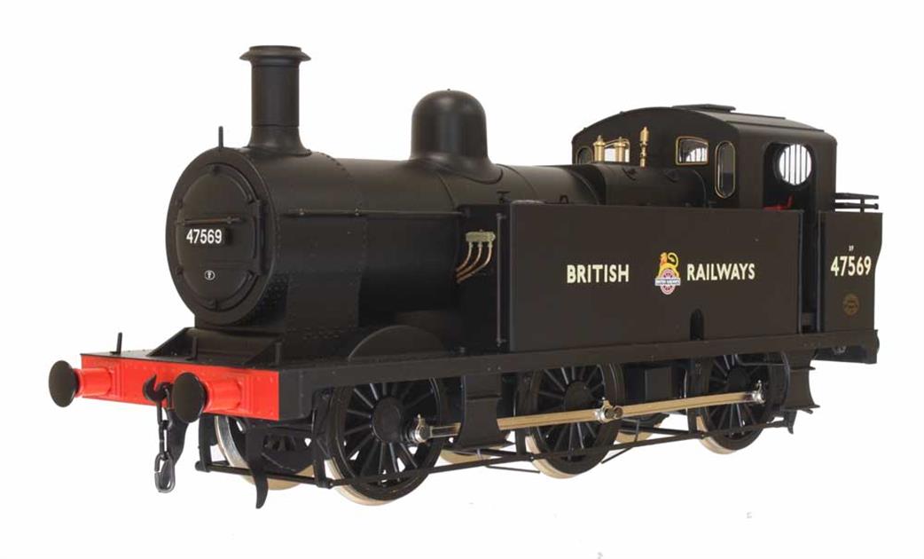 Dapol O Gauge 7S-026-009 BR 47569 ex-LMS Class 3F Jinty 0-6-0T Black British Railways & Early Emblem