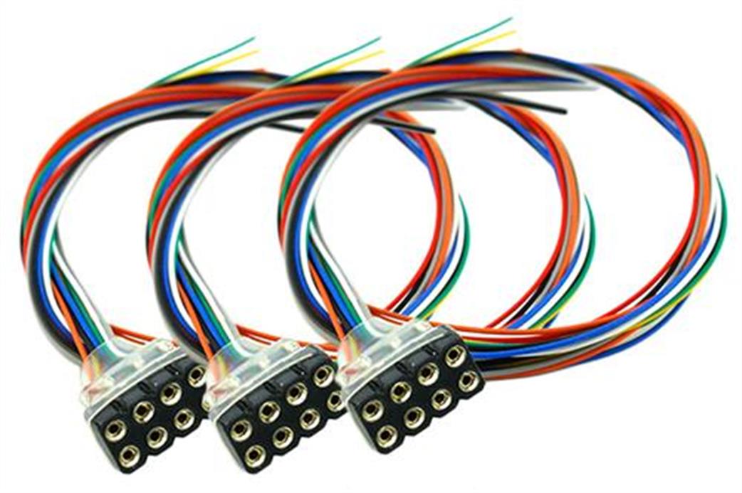 DCC Concepts  DCC-8PF3 8 Pin Decoder Wiring Harness 200mm Pack of 3