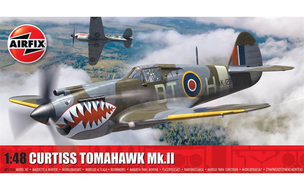 Airfix 1/48 A05133A Curtiss Tomahawk MKII WW2 Fighter Aircraft Kit