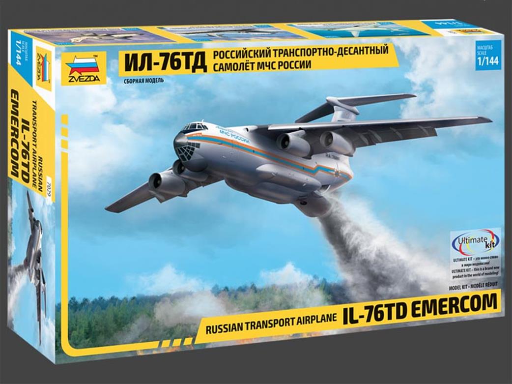 Zvezda 1/76 7029 Il-76 Russian Ministry of Emergency Aircraft Kit