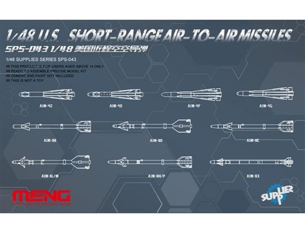 Meng 1/48 SPS-043 US Short Range Air To Air Missile Set