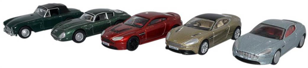 Oxford Diecast 1/76 76SET43 5 Piece Aston Martin Set