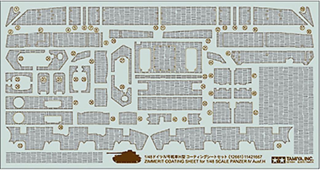 Tamiya 1/48 12661 Zimmerit Sheet for German Panzer IV H Tank