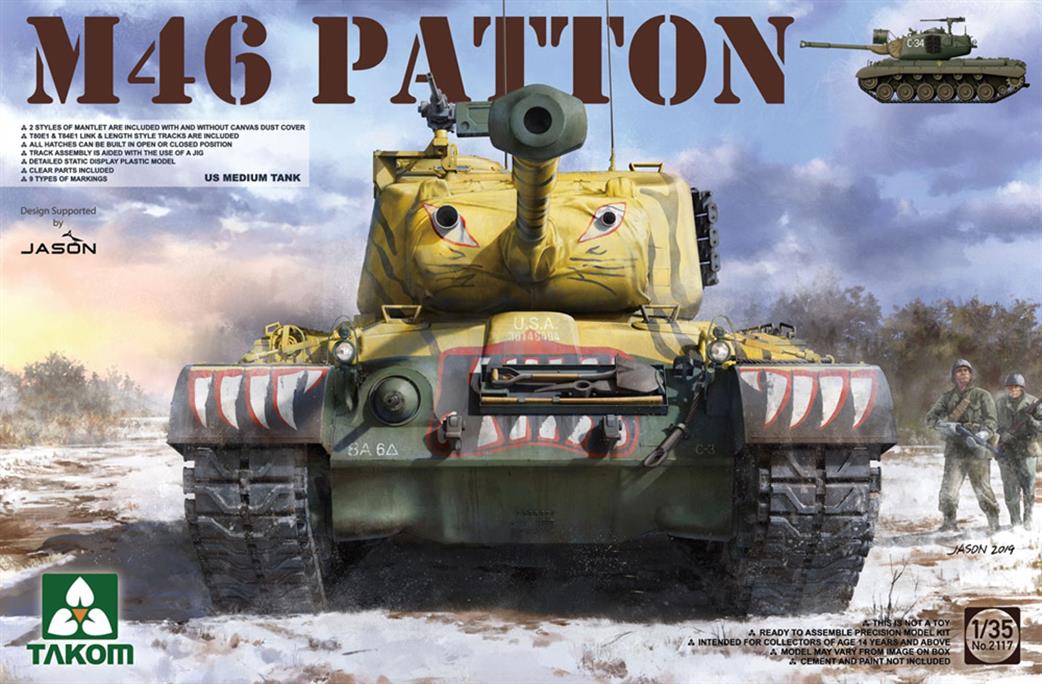 Takom 1/35 02117 US Medium M46 Patton Tank Kit