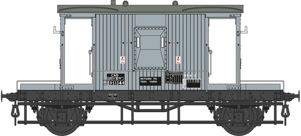 Dapol O Gauge 7F-200-017 BR Standard 20 Ton Goods Brake Van Grey CAO Code B951344 RTR