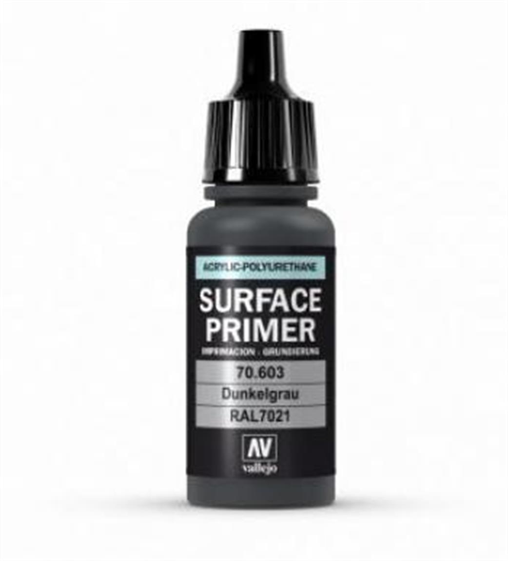 Vallejo  70603 Acrylic Polyurethane Primer -  German Panzer Grey  (RAL 7021) 17ml