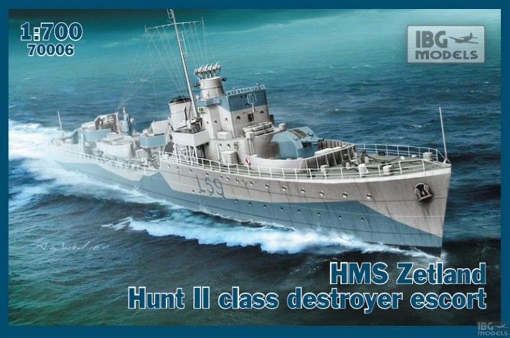 IBG Models 1/700 70006 HMS Zetland 1943 Hunt II Class Destroyer Escort Kit