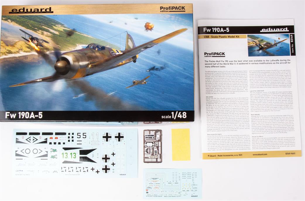 Eduard 1/48 82149 Focke Wulf FW190 190A-5 German WW2 Light Fighter Profipak Quality Plastic Kit