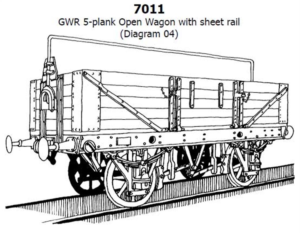 Slaters Plastikard O Gauge 7011 GWR Diagram O4 5 Plank Open Mechandise Wagon Kit with sheet rail