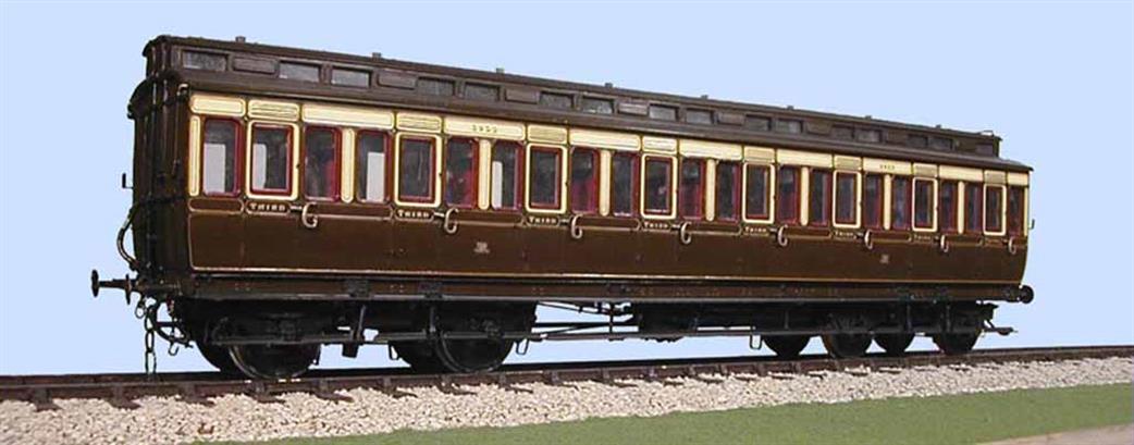 Slaters Plastikard O Gauge 7C08 GWR All Third Bogie Clerestory Coach Kit Diagram C10