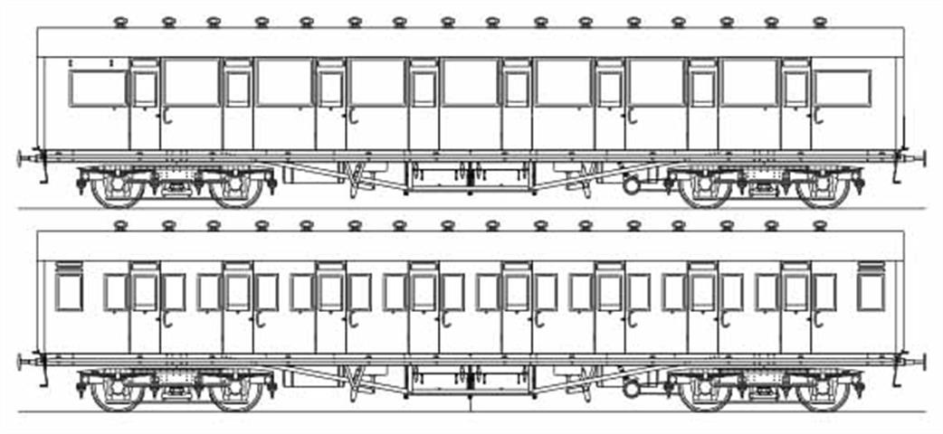 Slaters Plastikard O Gauge 7C024P SR Maunsell dia.2001 Third Class Coach Kit Plastic Bogies