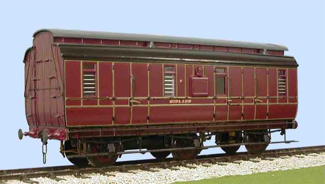 Slaters Plastikard O Gauge 7C01P MR Full Brake 6-Wheel Clerestory Coach Kit Painted Sides