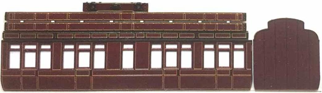 Slaters Plastikard O Gauge 7C02P MR/LMS Lavatory Third Class 6-Wheel Clerestory Coach Kit Painted Sides