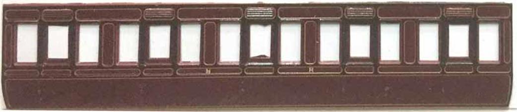 Slaters Plastikard O Gauge 7C010P MR/LMS All Third Class 6-Wheel Arc Roof Coach Kit (diagram 493) Painted Sides