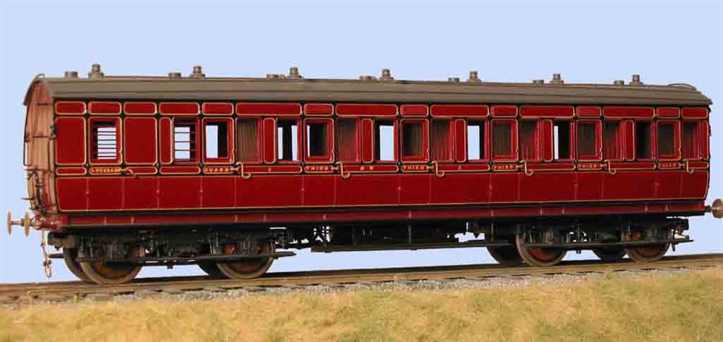 Slaters Plastikard O Gauge 7C033 MR/LMS 43ft Brake Third Class Bogie Coach Kit (diagram 515)