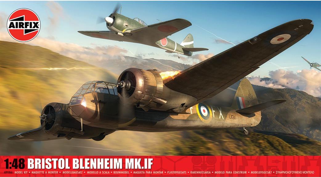 Airfix 1/48 A09186A Bristol Blenheim Mk.IF Fighter Aircraft Plastic Kit