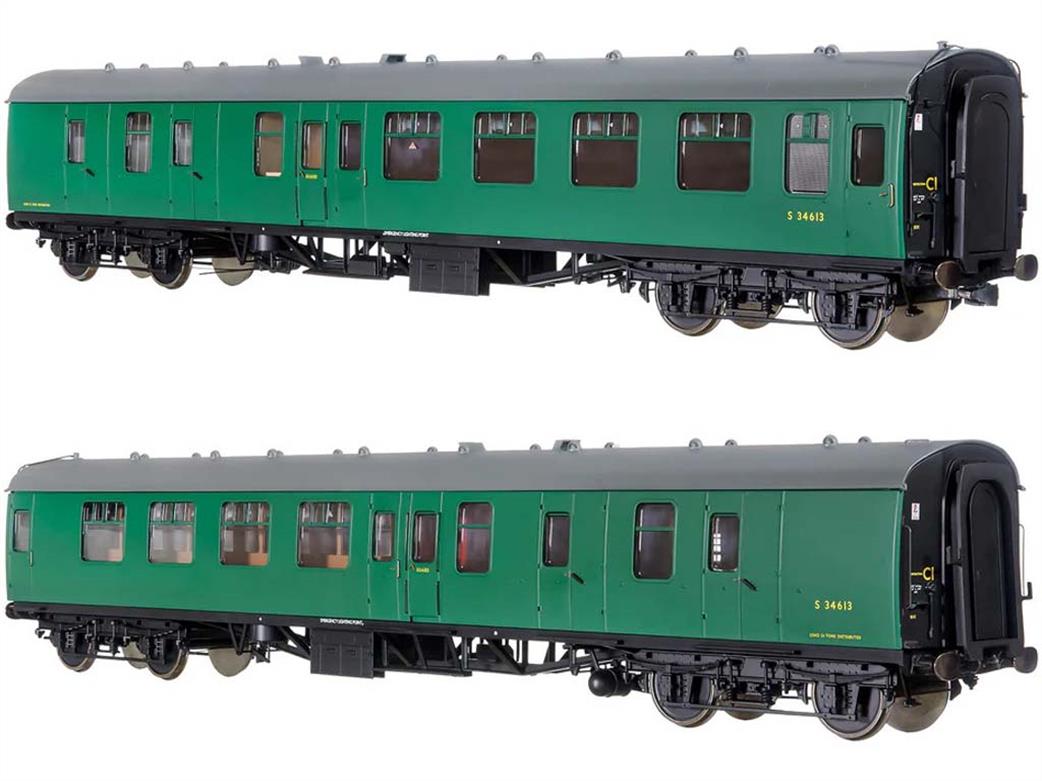 Dapol Lionheart Trains O Gauge 7P-001-501 BR S34613 Mk1 BSK Brake Second Coach SR Green Window Beading