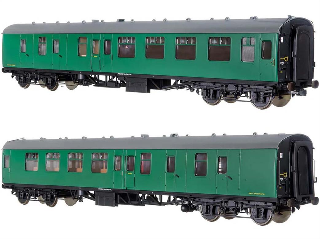 Dapol Lionheart Trains O Gauge 7P-001-501U BR Mk1 BSK Brake Second Coach SR Green UnNumbered Window Beading