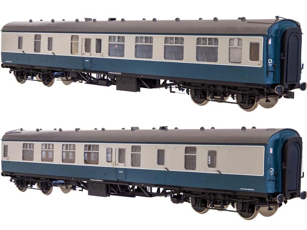 Dapol Lionheart Trains O Gauge 7P-001-502U BR Mk1 BSK Brake Second Coach Blue & Grey UnNumbered Window Beading