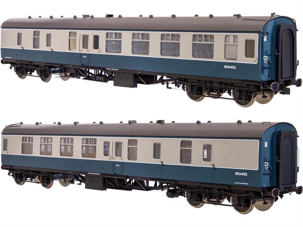 Dapol Lionheart Trains O Gauge 7P-001-504 BR M34452 Mk1 BSK Brake Second Coach Blue & Grey Window Beading