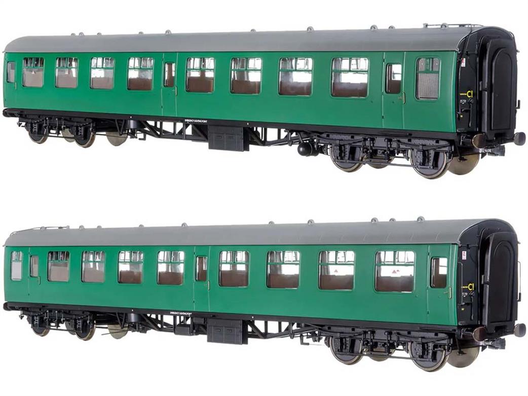 Dapol Lionheart Trains O Gauge 7P-001-601U BR UnNumbered Mk1 SO Second Open Coach SR Green Window Beading