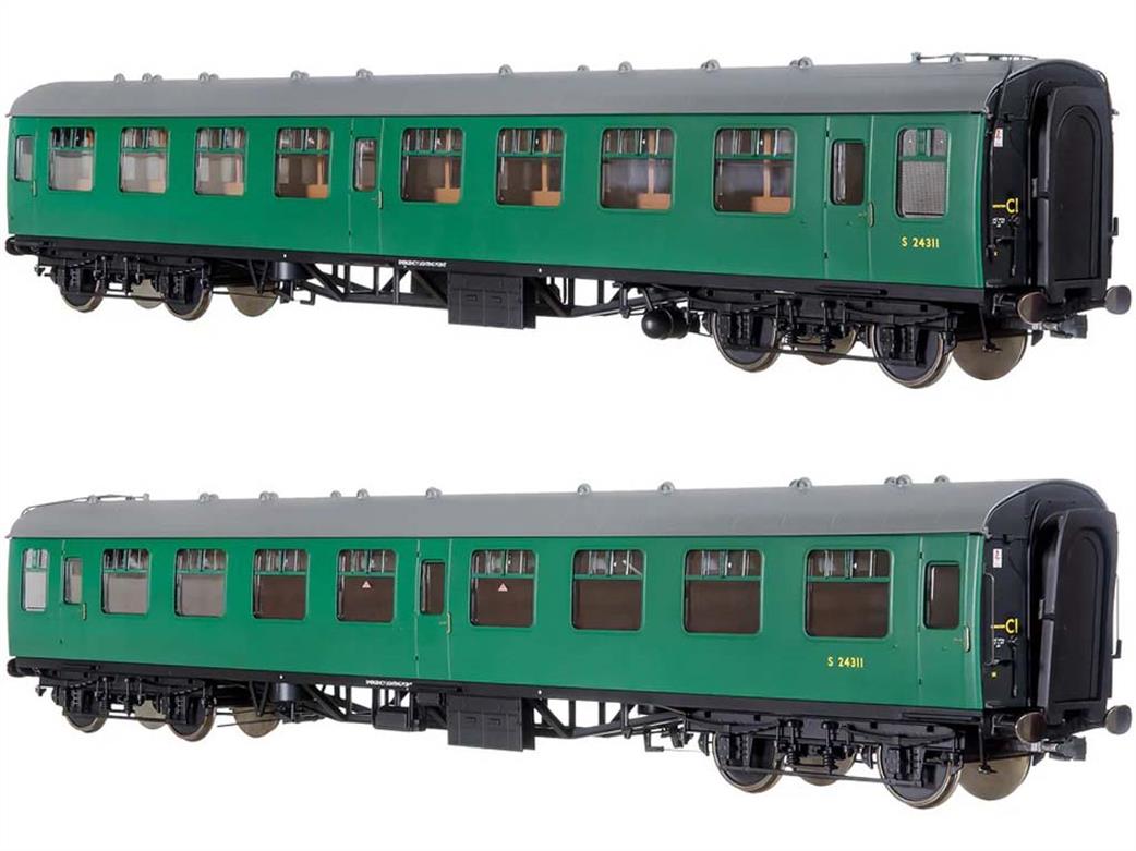 Dapol Lionheart Trains O Gauge 7P-001-701 BR S24311 Mk1 SK Second Corridor Coach SR Green Window Beading