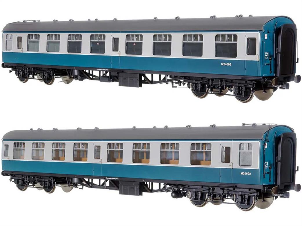 Dapol Lionheart Trains O Gauge 7P-001-705 BR M24692 Mk1 SK Second Corridor Coach Blue & Grey Window Beading