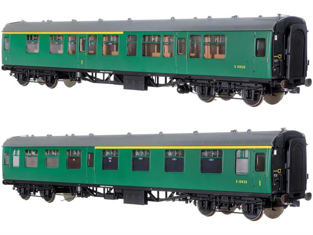 Dapol Lionheart Trains O Gauge 7P-001-801 BR S15022 Mk1 CK Composite Corridor Coach SR Green Window Beading