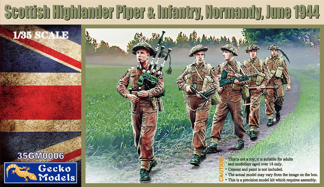 Gecko Models 1/35 35GM0006 Scottish Highlander Piper & Infantry, Normandy June 1944