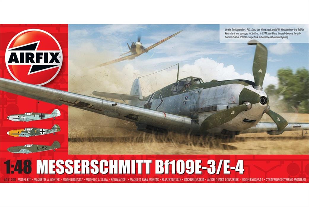 Airfix 1/48 A05120B Messerschmitt Bf109 E-4/E-1 Fighter Aircraft Kit