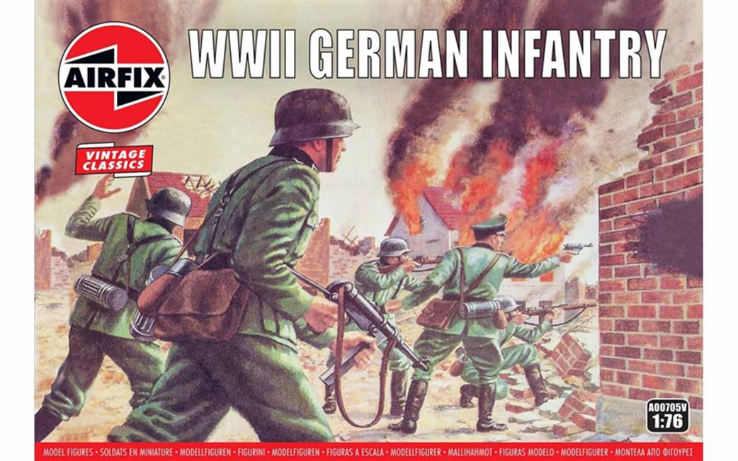 Airfix 1/76 A00705V WWII German Infantry Vintage Classic Figure Set