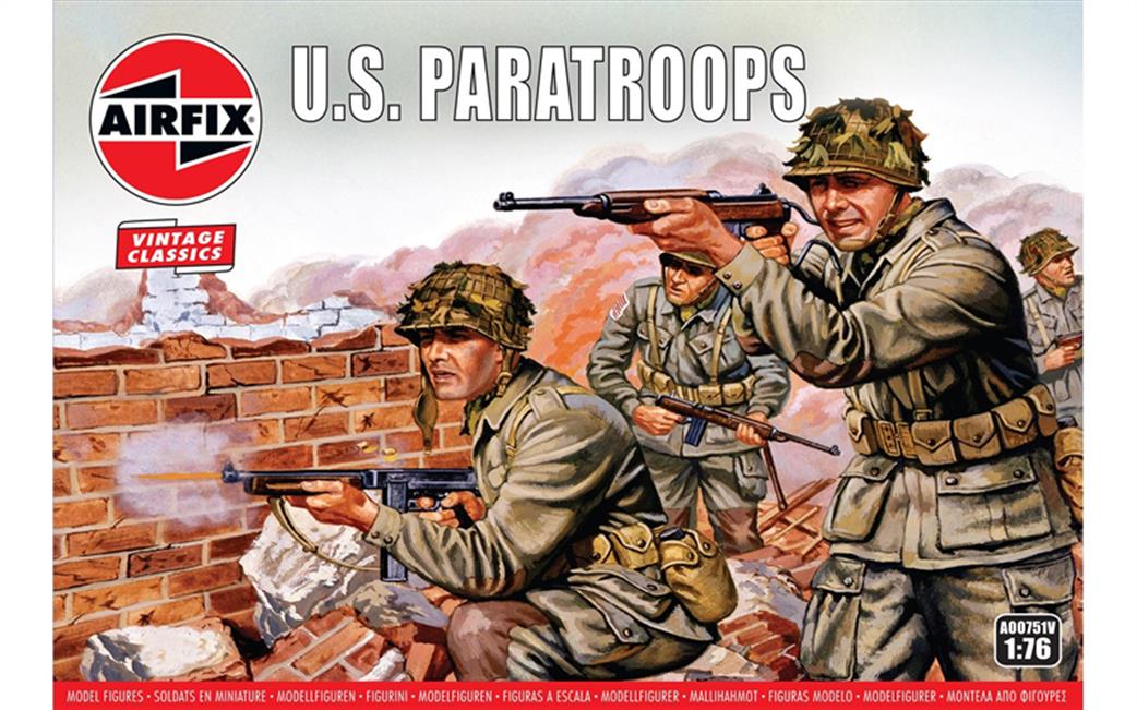 Airfix 1/72 A00751V WWII US Paratroops Vintage Classic Figure Set